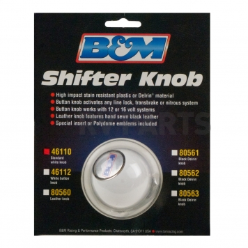 B&M Shifter Knob White Plastic - 46110-2