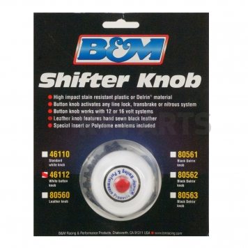 B&M Shifter Knob White Plastic - 46112-3
