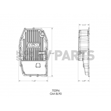 B&M Automatic Transmission Oil Pan Aluminum Silver - 70396-6