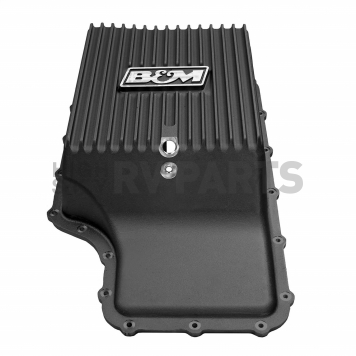 B&M Automatic Transmission Oil Pan Cast Aluminum Black - 71397-2