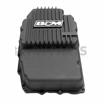 B&M Automatic Transmission Oil Pan Cast Aluminum Black - 71399-6