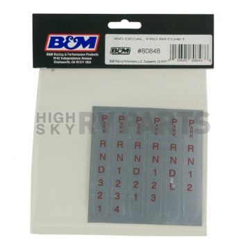 B&M Automatic Transmission Shifter Indicator Decal - 80848-2