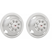 Phoenix USA Wheel Simulator Stainless Steel Front For 16 inch Diameter 8 Lug Dual Wheels Set Of 2 - GQ64F