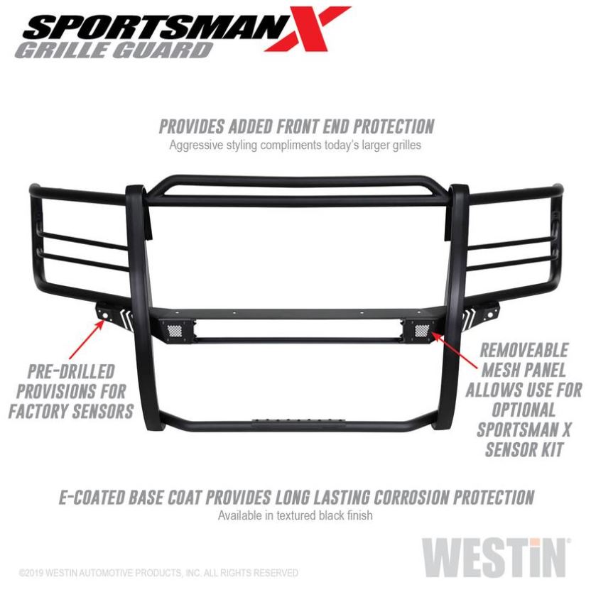 Westin Automotive Grille Guard 15/8 Inch Black Electro Coated Steel