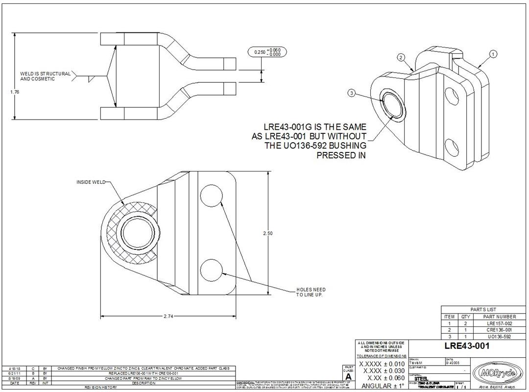 MOR/ryde Helper Spring Axle Bracket LRE43-001 | HighSkyRVParts.com